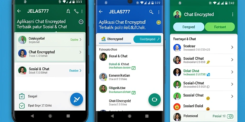 Tampilan antarmuka aplikasi JELAS777 untuk chat yang aman dan privat.