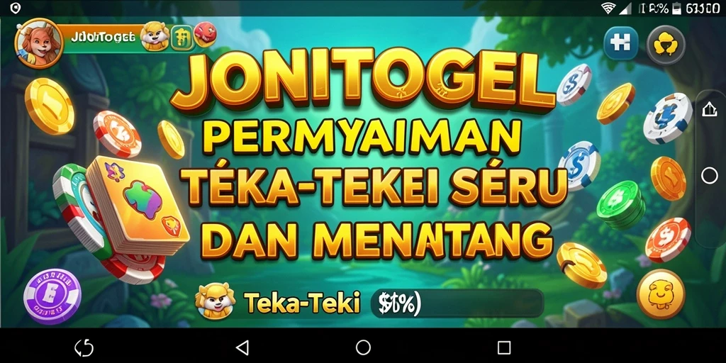 Antarmuka permainan JONITOGEL dengan berbagai teka-teki menarik.