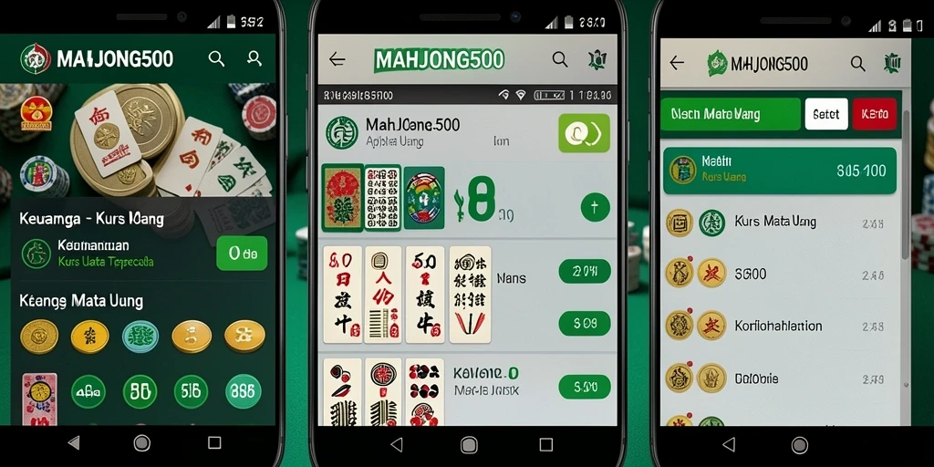 Tampilan antarmuka MAHJONG500 yang sederhana dan informatif.