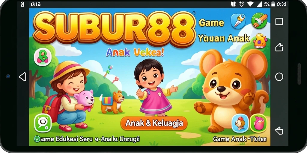Antarmuka aplikasi SUBUR88 yang menarik dan ramah anak.