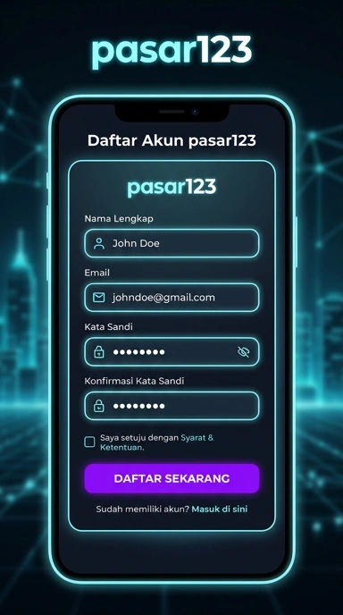 Tampilan halaman daftar pasar123