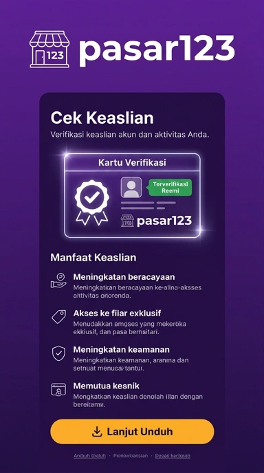 Tampilan kanal resmi pasar123